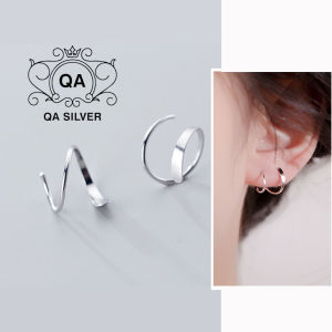 Khuyên tai bạc xoắn bông tai cuộn tròn kẹp vành tối giản S925 HELIX QA SILVER Earrings EA191108
