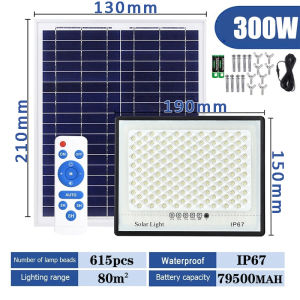 solar outdoor waterproof light with solar panel LED IP67 2000W 1500W solar flood lamp with remote control