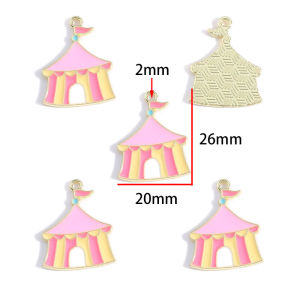 10-Piece Alloy Circus Series Enamel Pendant DIY Necklace Earrings Jewelry Making Materials Keychain Bag Charms W653