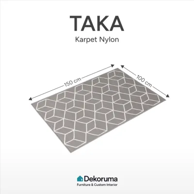 Dekoruma TAKA Karpet Nylon / Karpet Lantai Nilon / Karpet Rumah Nylon - Grey