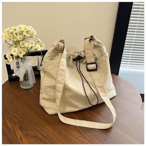 (SG Seller)Large Capacity Nylon Shoulder Bag for Women Lightweight Crossbody Bag Adjustable Strap Casual Tote Bag-BB86
