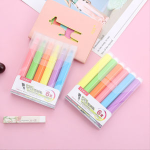 Set 6 bút highlight trơn tròn tông màu MACARON nắp trong LILA S6MACARON39
