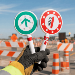 YANGS Reversible Handheld Stop Sign LED Reflective Traffic Sign Easy To Use Handheld Stop Go Sign School