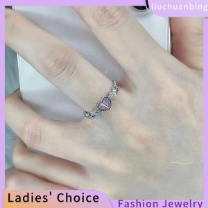 [COD] liuchuanbing Jewellery Bạc Màu Nhẫn Hồng Trái Tim Opal Sáng Tạo Vòng Tay Cổ Điển Thẩm Mỹ Dễ Thương Punk Nhẫn Cho Phụ Nữ Quyến Rũ Đồ Trang Sức Phụ Kiện