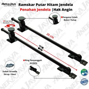 Ramskar Putar Hitam Silver Putih / Hak Angin / Lamskar  Jendela / Penahan Jendela Awet Bagus Murah