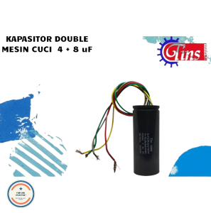 KAPASITOR MESIN CUCI KAPASITOR DOUBLE 4+8 uF KAPASITOR MESIN CUCI 2 TABUNG CAPASITOR MESIN CUCI