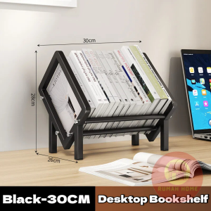 SG RumahHome® Sloped Tilting Carbon Steel Desktop Bookshelf Desk Organizer Rack for Office Document Magazine Folder Binder Tabletop Storage Shelf
