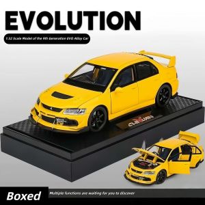 1:32 Scale Mitsubishi Lancer EVO Alloy Car Model Light & Sound Effect Diecast Car Toys Collection Gift