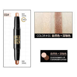 Two-head light and shadow beauty repair stick two-in-one dual-use concealer three-dimensional nose shadow shadow stick two-color high-light pen silkworm lying down