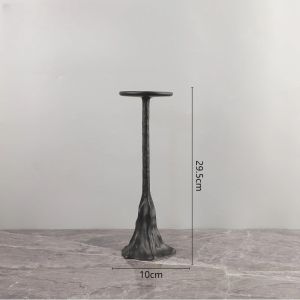 FFBH Vintage Hill Resin Art Tall Stem Candle Holders Home Tabletop Candlestick Art Ornaments for Dining Room Wedding Home Decor Gifts 9Y3K6