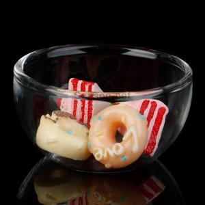 [COD] Season pet 1/12 dollhouse Miniature อุปกรณ์เสริมแก้ว soup PLATE simulation dish Toy