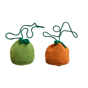 Creative Handmade Crochet Orange Bag Portable Travel Organizer Crossbody Bags Great for Storing Small Items or as a Gift