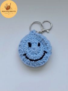Móc Khóa Handmade Bằng Len Móc Hình Mặt Cười Smile Dễ Thương Nhiều Màu Phụ Kiện Túi Xách