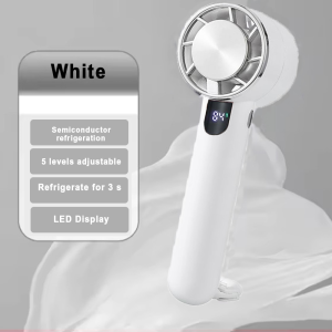 New High Speed Wind Handheld Fan 100 Gears Portable Air Conditioner Bladeless Cold Fan 3000mah Long Battery Rechargeable Turbo Fan LED Digital Display Outdoor Powerful Hand Fan 5-speed suitable Portable Mini Fan Adjustable Cooling Fan Handheld Fan