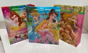 Isi 12pcs Ukuran Large Goodie Bag Tas Kantong Souvenir Plastik Tali Ulang Tahun Princess Angrybird