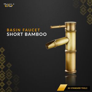 Keran Wastafel Cuci Tangan Bamboo Copper European Vintage Basin Faucet