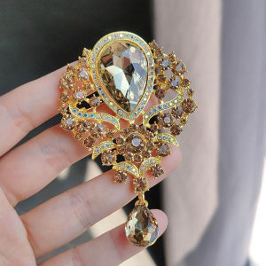 Fashion Crystal Brooch Water Drop Rhinestone For Women Pins Jewelry Clothing Accessories Party Gift