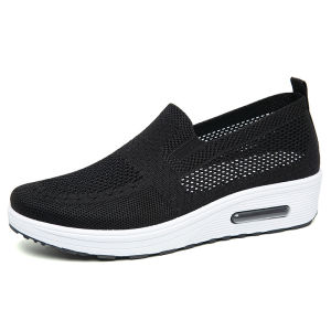 Free Shipping WomenS Shoes 2026 Summer Breathable Walking Shoes Slip-On Lazy Shoes Air Cushion Thick-Soled Mom Shoes Casual Shoes