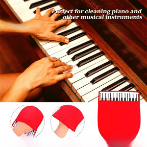 Red microfiber fabric soft piano cleaning gloves and double-sided fleece for musical theater use