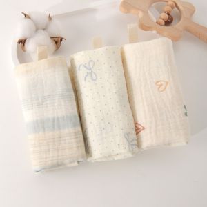 MINIYX 4-Layer Pure Cotton Baby Cotton Washcloth Soft Absorbent Square Towels  Baby Towels Newborn Burp Cloth
