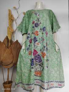 DASTER CAPUNG ENCIM TANAHAN DASTER JUMBO WANITA ENCIM LD 130 TERBARU 2025 BATIK CAP PEKALONGAN RAYON PREMIUM | DASTER FARHAN