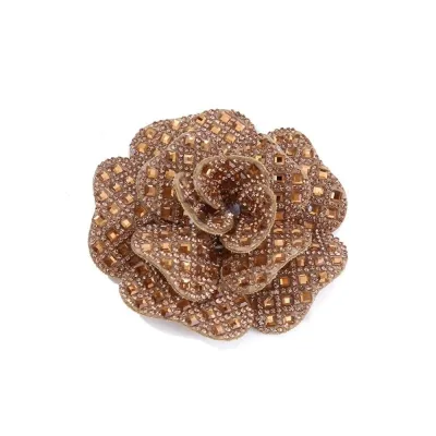 CANGMOTION DIY Craft Rhinestone Flower Patches 3D Design Embellishment Badge Fabric Embellishments Decorative Self-Adhesive Craft Sewing Supplies For Wedding Party