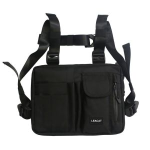 AOPULY Men Chest Bag waterproof Hip-hop Street Fashion Sports vest bag Black