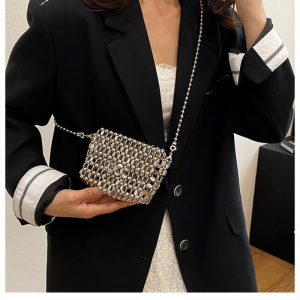 JIVIVIL Túi Đeo Chéo Nữ Túi Clutch Trang Trí Hạt Thời Trang Dây Đeo Vai Dây Xích Túi Xách Nữ Sang Trọng Nhẹ Nhàng