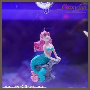 [Carmelun] 2PCS Aquarium Suspension Mermaid Figurine Ornament Beautiful Mermaid Fish Tank Desk Decoration Crafts For Aquarium Landscaping