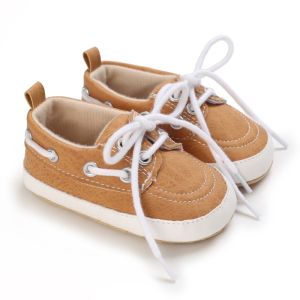 Spring and Autumn 0-18M Baby Shoes With Lace Up Soft Soled Casual Shoes Babys First Step Walking Shoes