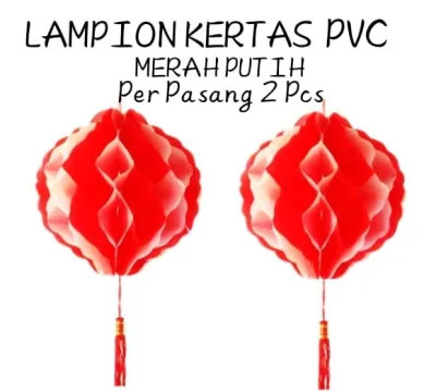 Lampion Merah Putih Honeycomb 10 in / dekorasi merah putih 17agustusan / dirgahayu RI / Lampion
