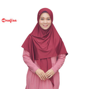 Nafisa Davira Hijab Instan Bergo Pad Jilbab Instan Segitiga Kerudung Belah Tengah Depan