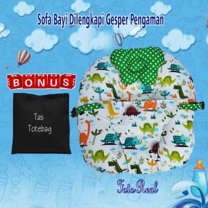 Sofa Bayi Dilengkapi Gesper Pengaman Bonus Tas dan Bantal Peyang Kasur Bayi Multifungsi