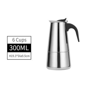 Cups Coffee Maker Pot Stainless Steel Mocha Espresso Latte Stovetop Filter Moka Coffee Maker Coffee Pot for Kitchen