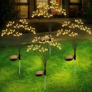 Outdoor Solar Dandelion Firework Fairy Lights 2 Modes Twinkle and Stable Open Starlight Twinkle Lights for Garden
