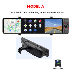 Ekleva Android 13 4 + 64G 12 "Gương DVR cho xe hơi ống kính kép FHD 1080P Với Wifi Navigation Và Adas Đặc Biệt Gắn Kết 4G hộp đen của xe