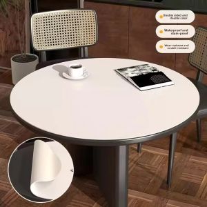 PVC Table Cloth Waterproof Slip-Resistant Circular Tablecloth Heat-Resistant Cuttable Wipeable Table Cloth Dining Table2026