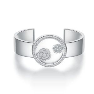 ZOCA Quality Brand Pure 925 Sterling Silver Flower Bangle For Women Wedding Jewelry Around Rivet Bangle