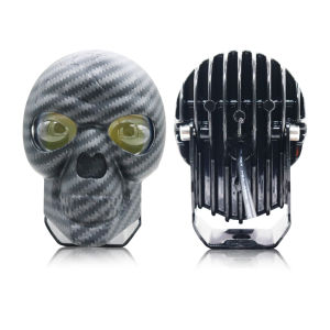 Motorcycle Skull Rgb Spotlights High And Low Beam Integrated Off-Road Vehicle Modified With Led Dual Color Spotlights