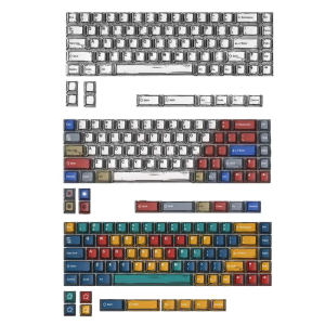 78Keys Customizeds Palette Mixed Lights BOWs Keycaps PBT Dye Sublimations Keycap Keycaps Cover for Mechanical Keyboards