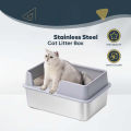 【Stainless Steel Cat Litter 】Open Cat Litter  Cat Toilet Cat Litter Tray Tandas Kucing Besar Bekas Pasir. 