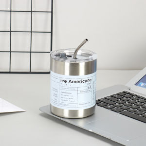 แก้วน้ำสแตนเลส แก้วเก็บอุณหภูมิ แก้วเก็บความร้อน พร้อมหลอด 350/600ml