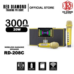 MYHYPERGEAR YS-211 Portable Karaoke Dual Wireless Microphone Bluetooth Professional Speaker Smart External YS-11 Stereo Family Party Ktv  Colorful LED Dance Lights Included Equipment Audio Car/Outdoor/Indoor