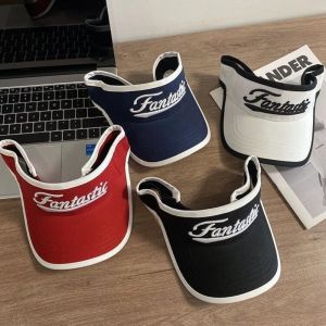 NEEUJ ป้องกันรังสียูวี หมวกปักตัวอักษรมีโบว์ หมวกแก๊ปเบสบอล หมวกกีฬา หมวกกีฬายอดแหลม เรโทร งานปัก ครีมกันแดดหมวกด้านบนที่ว่างเปล่า สาวๆ