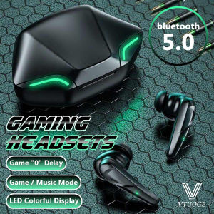 VTUOGE Gaming Earbuds Bluetooth 5.1 Earphone LED Battery Display Wireless Headphone Sport Earpiece Touch Control Binaural Call Small Invisible Headset with Microphone for xiaomi Redmi huawei Airdots Android Mobile Phone