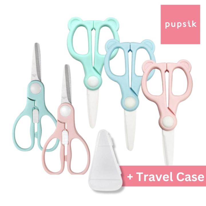 Biomom Ceramic/Stainless Steel Food Scissors with Travel Case (3 ...