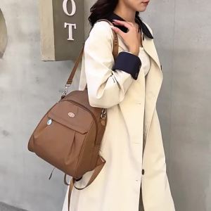 GStar Ready Stock Korean Fashion Backpack Wide Shoulder Strap Letter Travel Bag Pack Womens Waterproof Backpack Large Capacity Nylon Rucksack Shoulder Bags