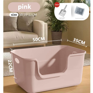 Cat Litter Box With Scoop Cat Toilet Large Capacity Convenience GripsCat Litter Box Deodorization leakage prevention