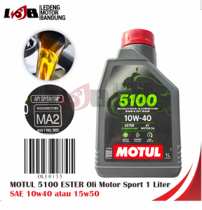 MOTUL 5100 ESTER Oli Motor Sport 1 Liter SAE 10w40 atau 15w50