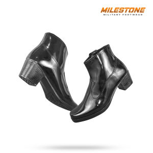 MILESTONE Sepatu Boots PDH Sus Panjang SIntetis Warna Hitam Bahan Sintetis Cocok Untuk Wanita Kantoran Untuk Dinas Meeting Pesta Hangout Dll